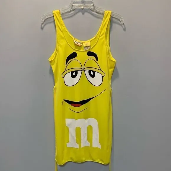 New Yellow M&M fitted Stretchy dress/costume One size fits most - Picture 7 of 11
